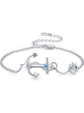 Adjustable Nautical Anchor Bracelet & Ankle Chain Jewelry for Women - Perfect